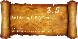 Belányi Sára névjegykártya